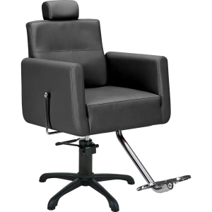 FOTEL BARBERSKI RAY B1 CZARNY/STOPKI CZARNE (48H)